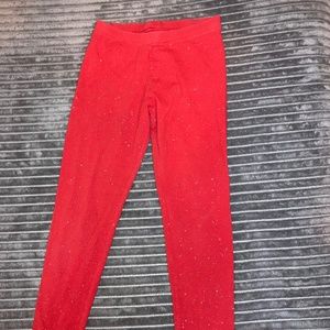 Glittery red leggings
